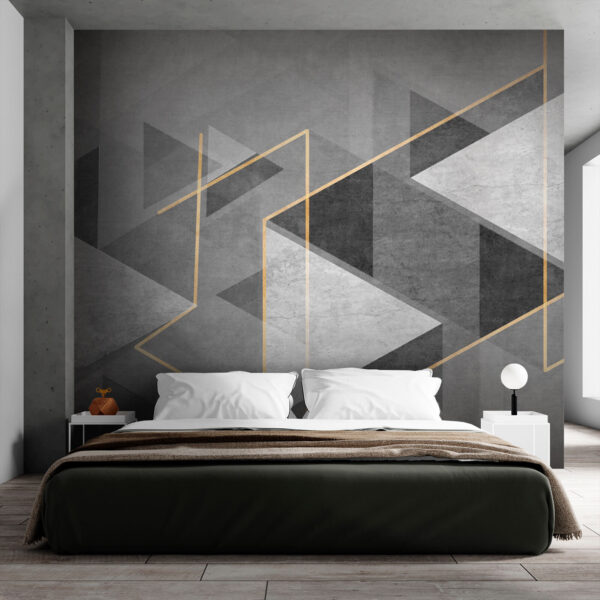 Wall murals Wall murals Abstract Geometry in Monochrome and Yellow (SKU: u74080)
