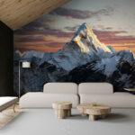 Wall murals Mountain with snow on top