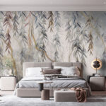 Wall murals Abstract foliage in gentle mist