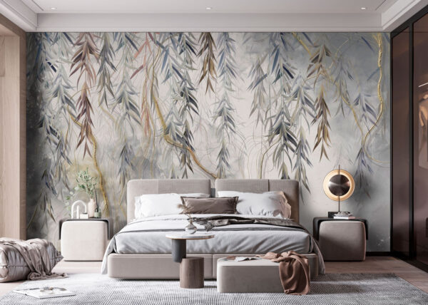 Abstract foliage in gentle mist Wall murals Abstract foliage in gentle mist