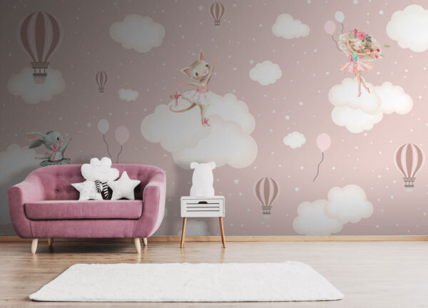 Ballet animals dancing on clouds Wall murals Ballet animals dancing on clouds