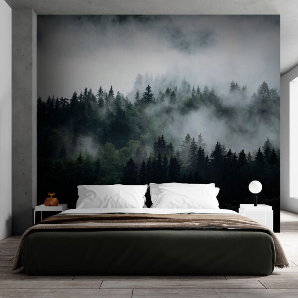 Foggy landscape with trees Wall murals Foggy landscape with trees