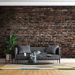 Wall murals Rustic brick wall pattern detail.