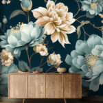 Wall murals Elegant floral pattern in soft hues.