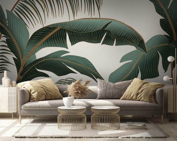Tropical leaves with intricate patterns Wall murals Tropical leaves with intricate patterns