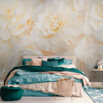Wall murals Soft petals in creamy white bloom.