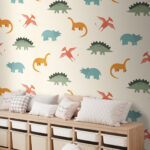 Wall murals Pattern of cartoon dinosaurs