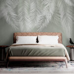 Wall murals Delicate white palm leaves pattern