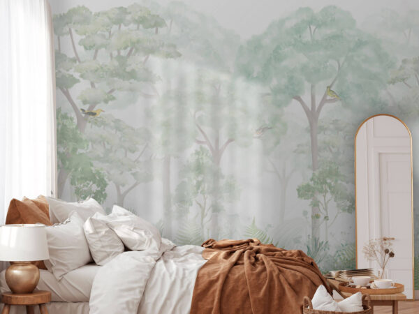 Yellow bird on a white surface Wall murals Yellow bird on a white surface