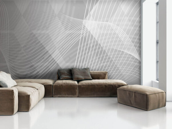 Grey and white background with white lines Wall murals Grey and white background with white lines