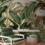 Wall murals Tropical leaves and birds in harmony.