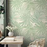 Wall murals Green tropical leaf pattern design.