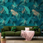 Wall murals Tropical leaves create vibrant pattern.