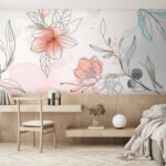 Wall murals Drawing of a flower