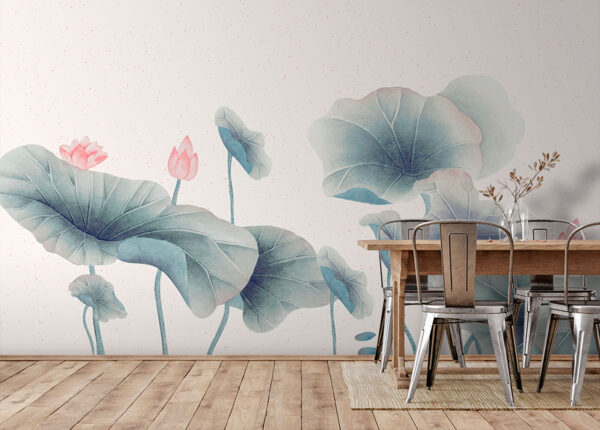 Delicate blooms in serene waters Wall murals Delicate blooms in serene waters