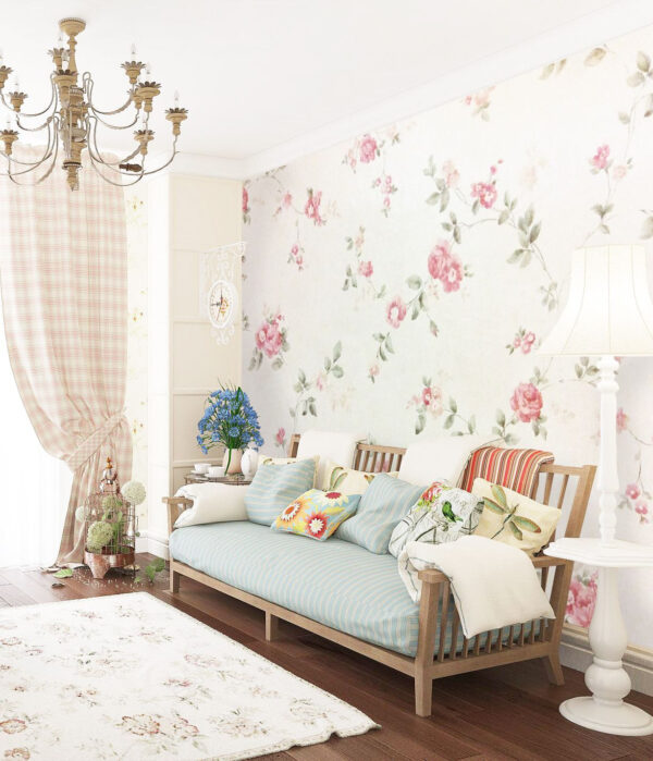 Floral pattern on a wall Wall murals Floral pattern on a wall