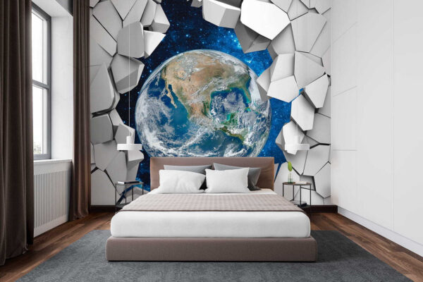 White hexagon with black edges Wall murals White hexagon with black edges