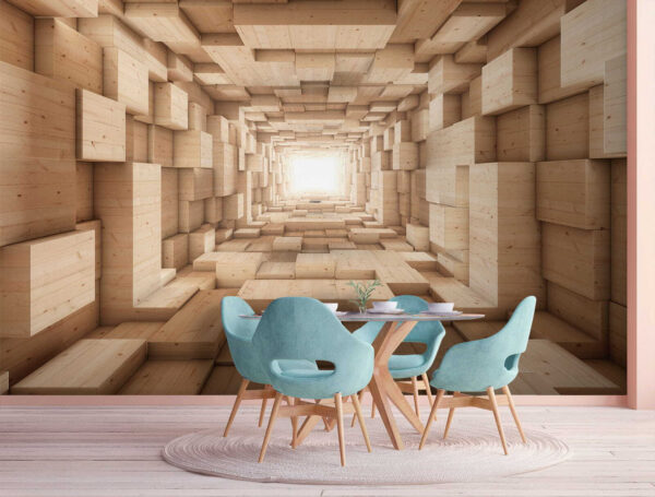 Wooden box on a wall Wall murals Wooden box on a wall