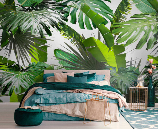 Group of green leaves Wall murals Group of green leaves