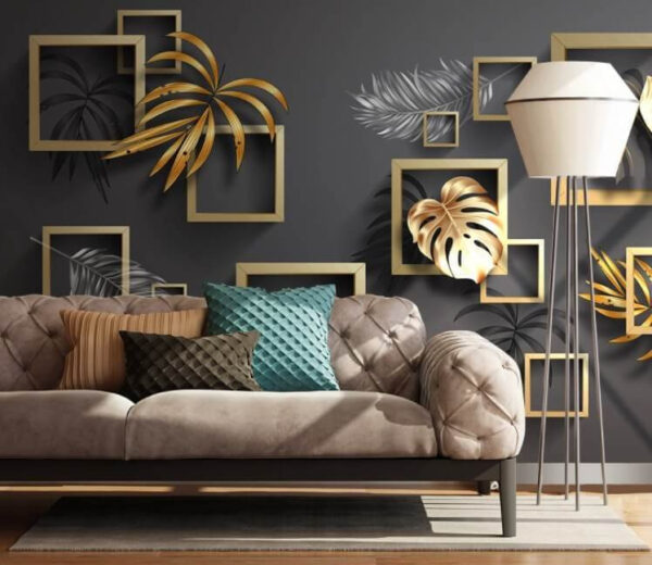 Elegant Framed Tropical Leaf Art Wall murals Elegant Framed Tropical Leaf Art