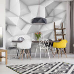 Wall murals White and grey background