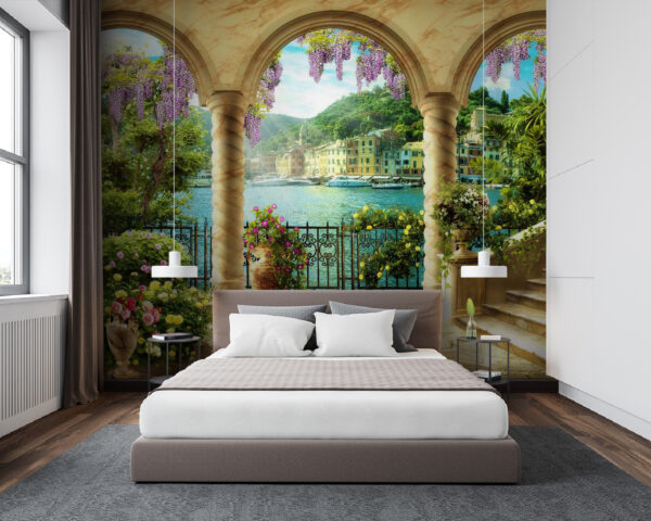 Wall murals Colorful garden overlooking the harbor (SKU: u79431) Wall murals Wall murals Colorful garden overlooking the harbor (SKU: u79431)