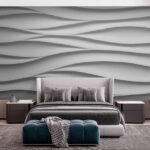 Wall murals Wavy white abstract texture design.