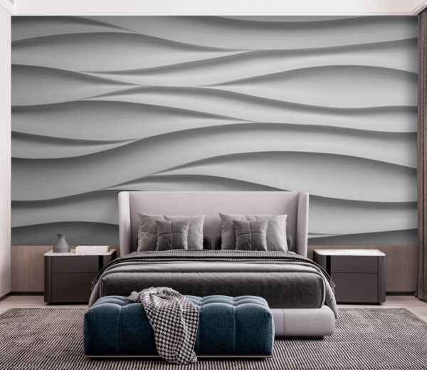 Wavy white abstract texture design Wall murals Wavy white abstract texture design