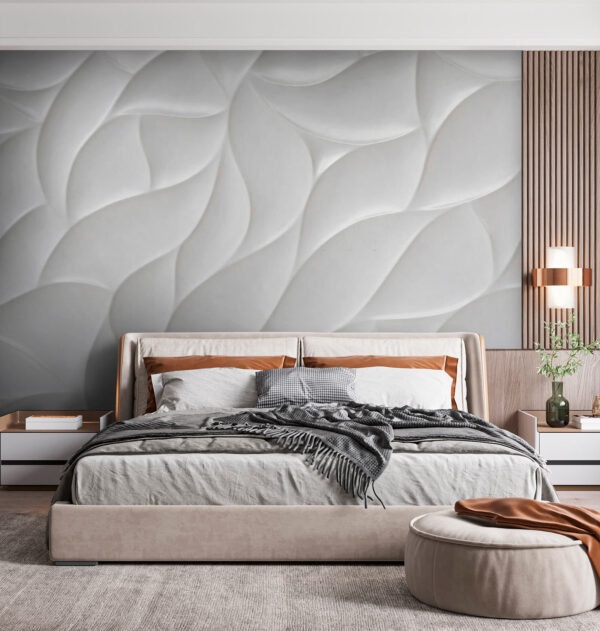 White surface with wavy lines Wall murals White surface with wavy lines