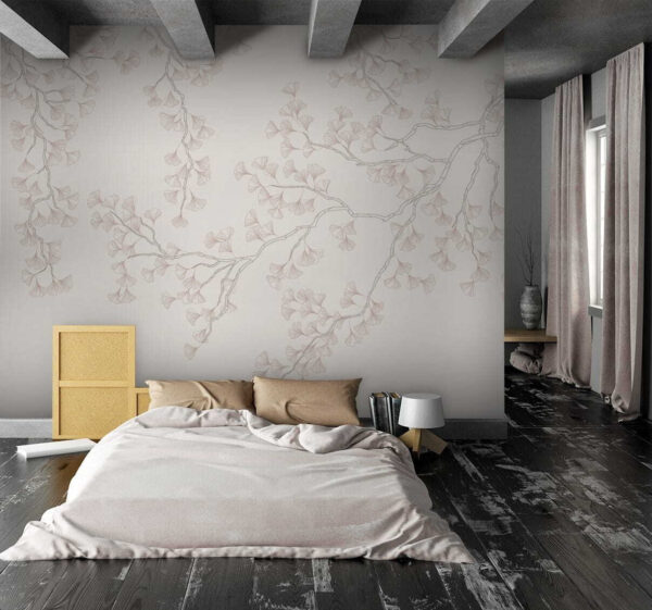Flowing pattern of ginkgo branches Wall murals Flowing pattern of ginkgo branches