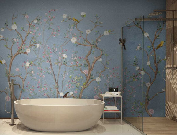 Yellow bird on a branch Wall murals Yellow bird on a branch