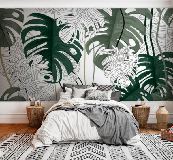 Nature’s lush green elegance on display Wall murals Nature’s lush green elegance on display