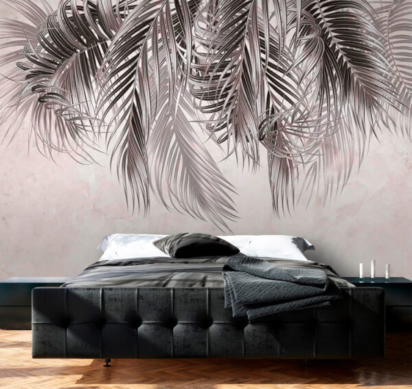 Lush leaves against a soft backdrop Wall murals Lush leaves against a soft backdrop