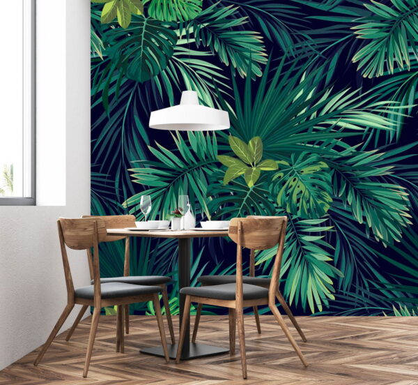 Pattern of green leaves Wall murals Pattern of green leaves