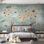 Wall murals Brown bear walking