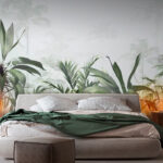 Wall murals Lush tropical jungle in mist