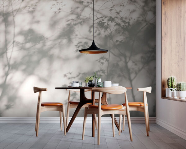 Shadow of a tree on a white surface Wall murals Shadow of a tree on a white surface