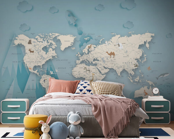 Camel on a map Wall murals Camel on a map