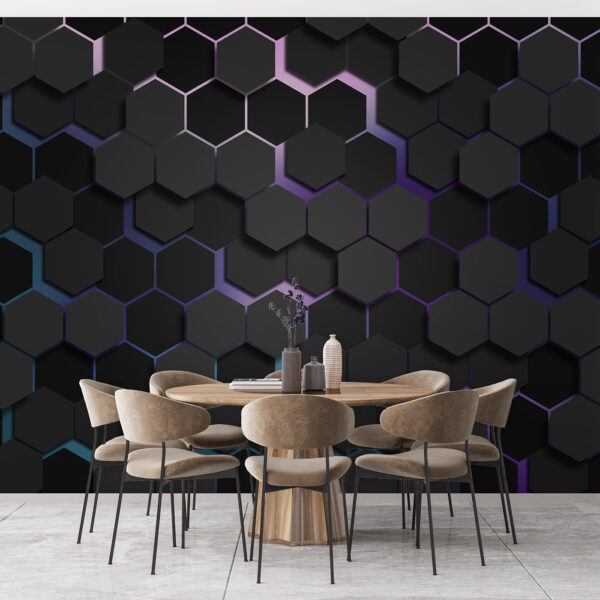 Group of black hexagons Wall murals Group of black hexagons