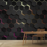 Wall murals Group of black hexagons