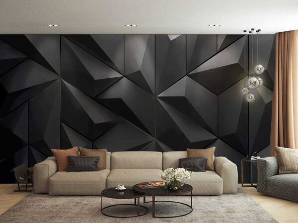 Angular shadows in monochrome dimensions Wall murals Angular shadows in monochrome dimensions