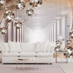 Wall murals Gems floating in endless tunnel
