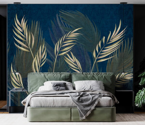 Nature-inspired leafy pattern design Wall murals Nature-inspired leafy pattern design