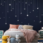 Wall mural Stars and snowflakes from lines