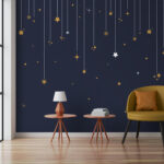 Wall murals Stars and snowflakes from strings