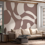Wall mural Brown and white pattern