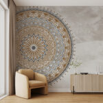Wall murals Circular pattern on a white surface