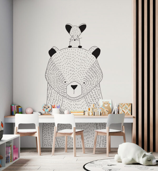 Drawing of a bear Wall murals Drawing of a bear