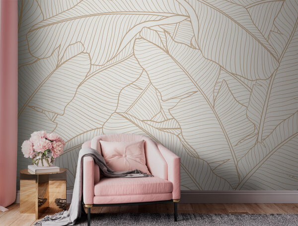 Leaf pattern with elegant lines Wall murals Leaf pattern with elegant lines