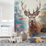 Wall murals Painting of a deer with antlers